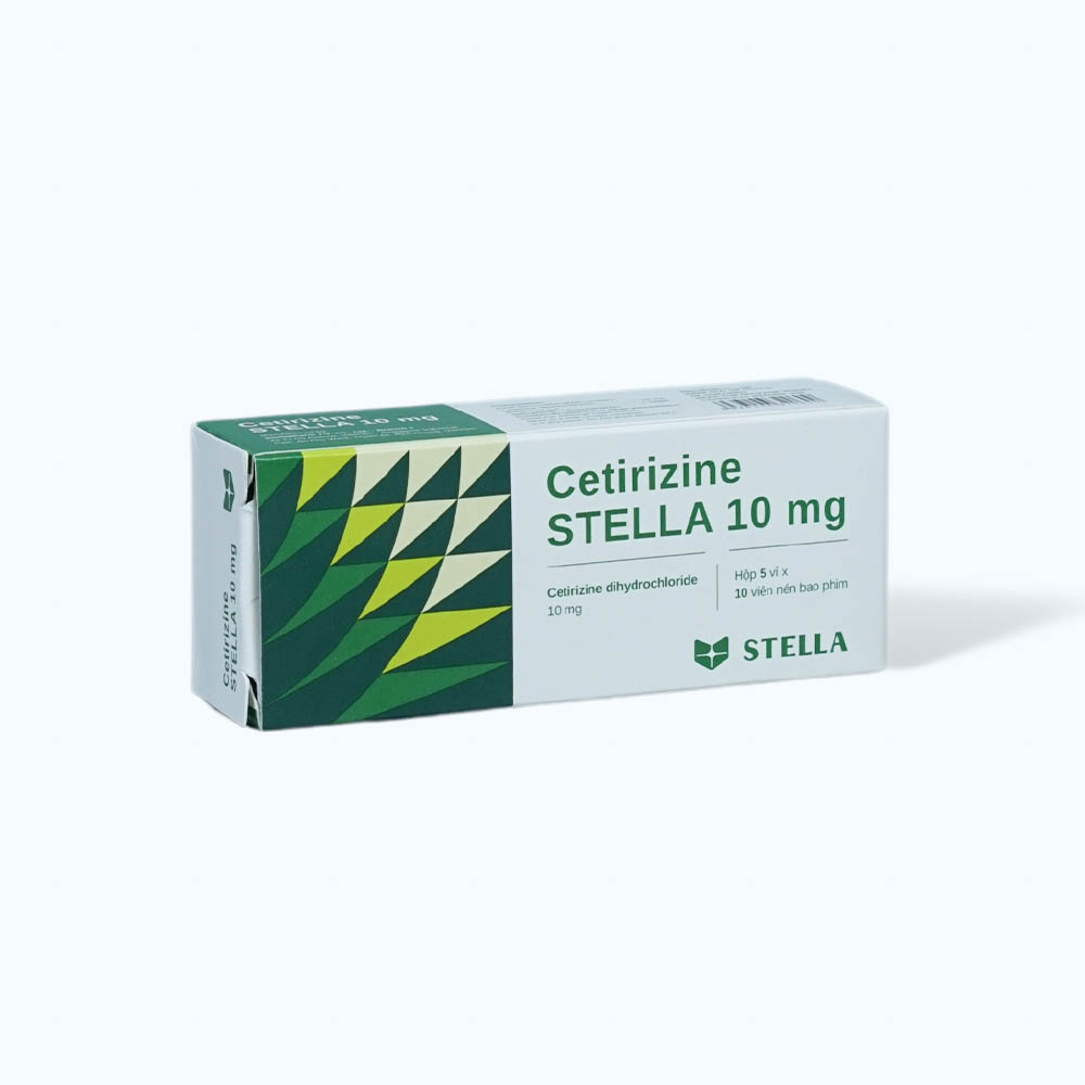 Viên nén Cetirizin Stella 10mg làm giảm các triệu chứng dị ứng ở mũi, mày đay (5 vỉ x 10 viên)