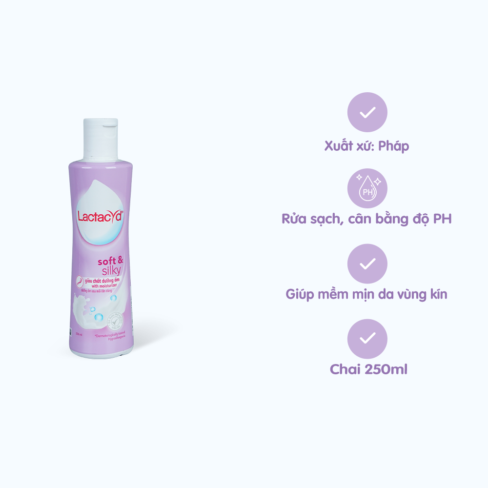 Dung Dịch Vệ Sinh Phụ Nữ LACTACYD Soft & Silky (Chai 250ml)