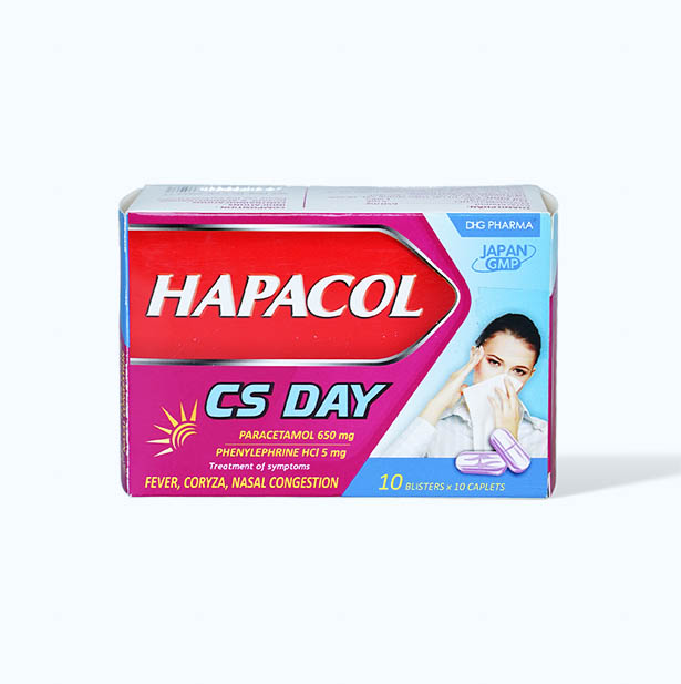 Viên nén Hapacol CS day trị các triệu chứng cảm thông thường (10 vỉ x 10 viên)