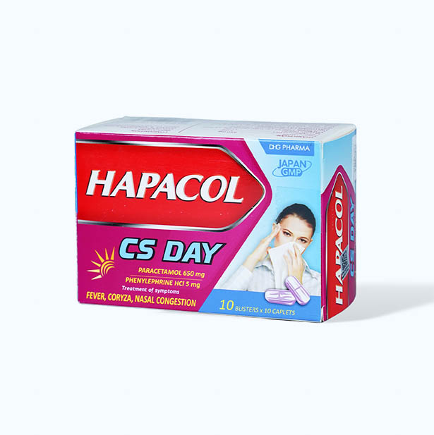 Viên nén Hapacol CS day trị các triệu chứng cảm thông thường (10 vỉ x 10 viên)