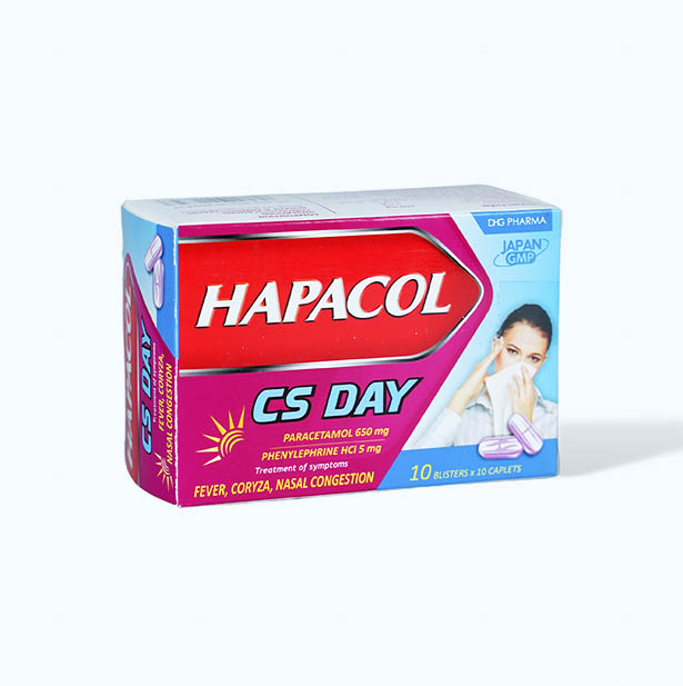 Viên nén Hapacol CS day trị các triệu chứng cảm thông thường (10 vỉ x 10 viên)