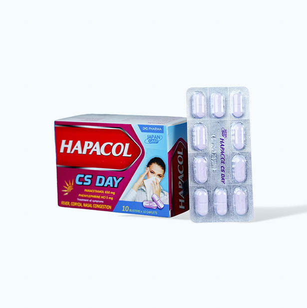 Viên nén Hapacol CS day trị các triệu chứng cảm thông thường (10 vỉ x 10 viên)