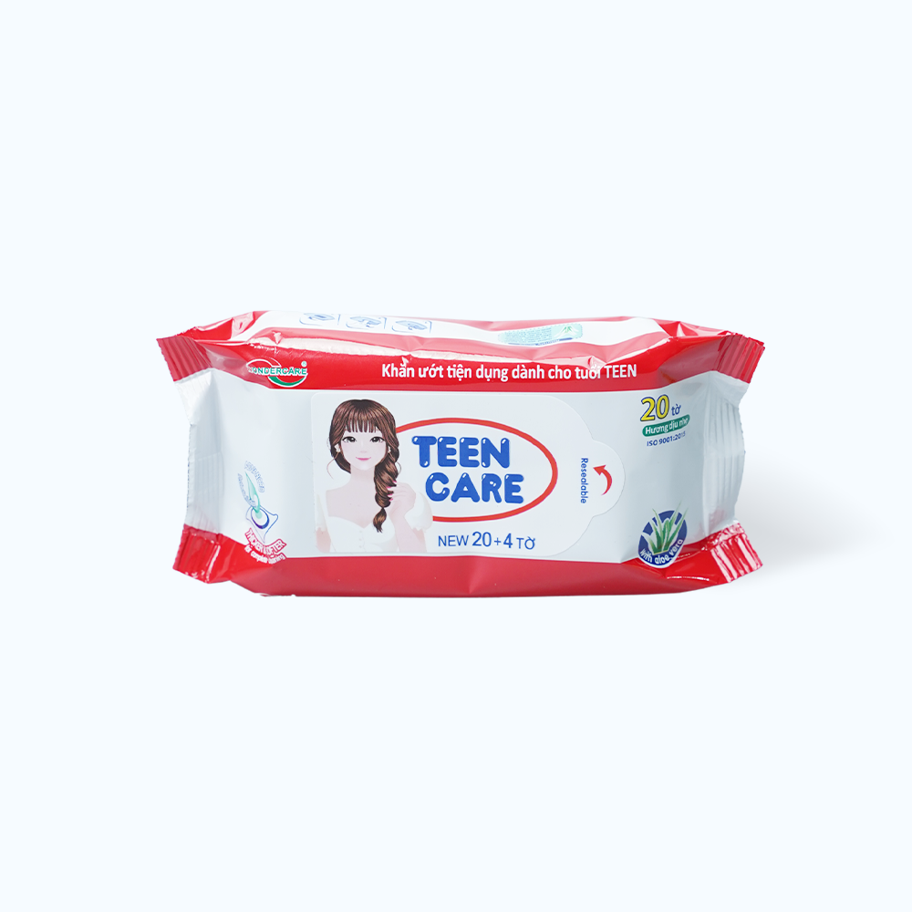 Khăn ướt TEEN CARE hương dịu nhẹ màu đỏ (20 tờ/gói)