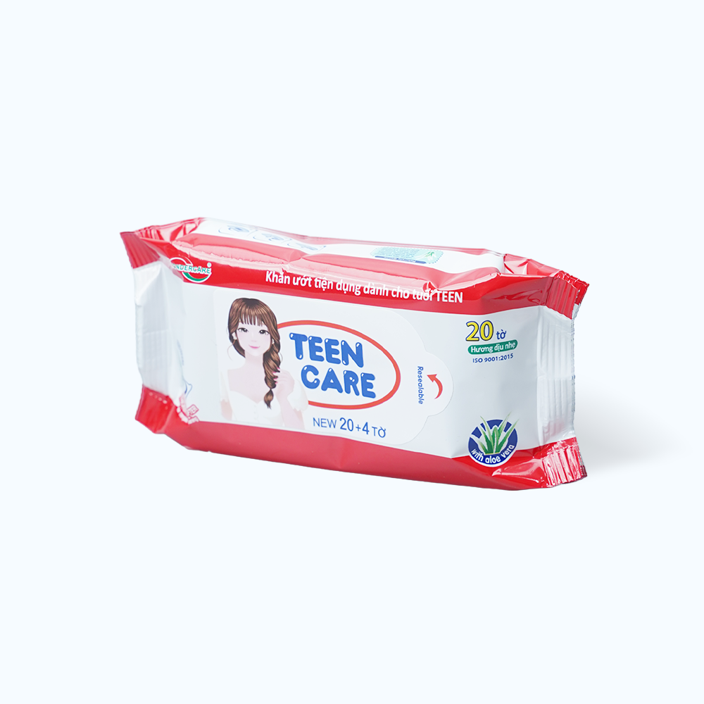 Khăn ướt TEEN CARE hương dịu nhẹ màu đỏ (20 tờ/gói)