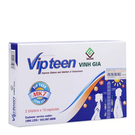 Viên uống Vipteen bổ sung chất dinh dưỡng phát triển chiều cao & trí tuệ cho trẻ (2 vỉ x 10 viên)