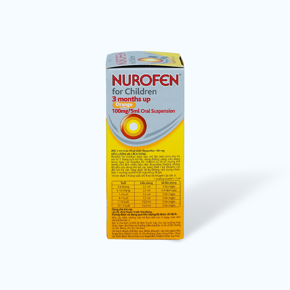 Hỗn dịch uống Nurofen Children 100mg/5ml giảm đau, hạ sốt (chai 60ml)