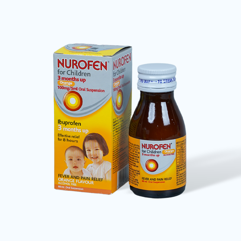 Hỗn dịch uống Nurofen Children 100mg/5ml giảm đau, hạ sốt (chai 60ml)