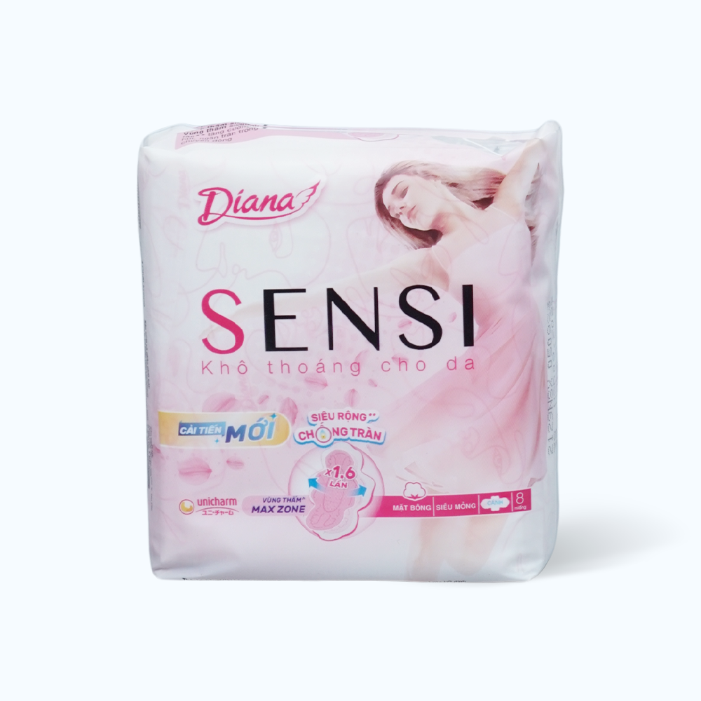 Băng Vệ Sinh DIANA SENSI  Siêu Mỏng Cánh (8 Miếng)