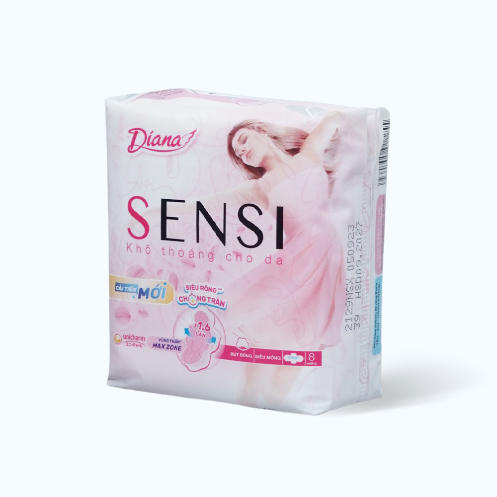 Băng Vệ Sinh DIANA SENSI  Siêu Mỏng Cánh (8 Miếng)