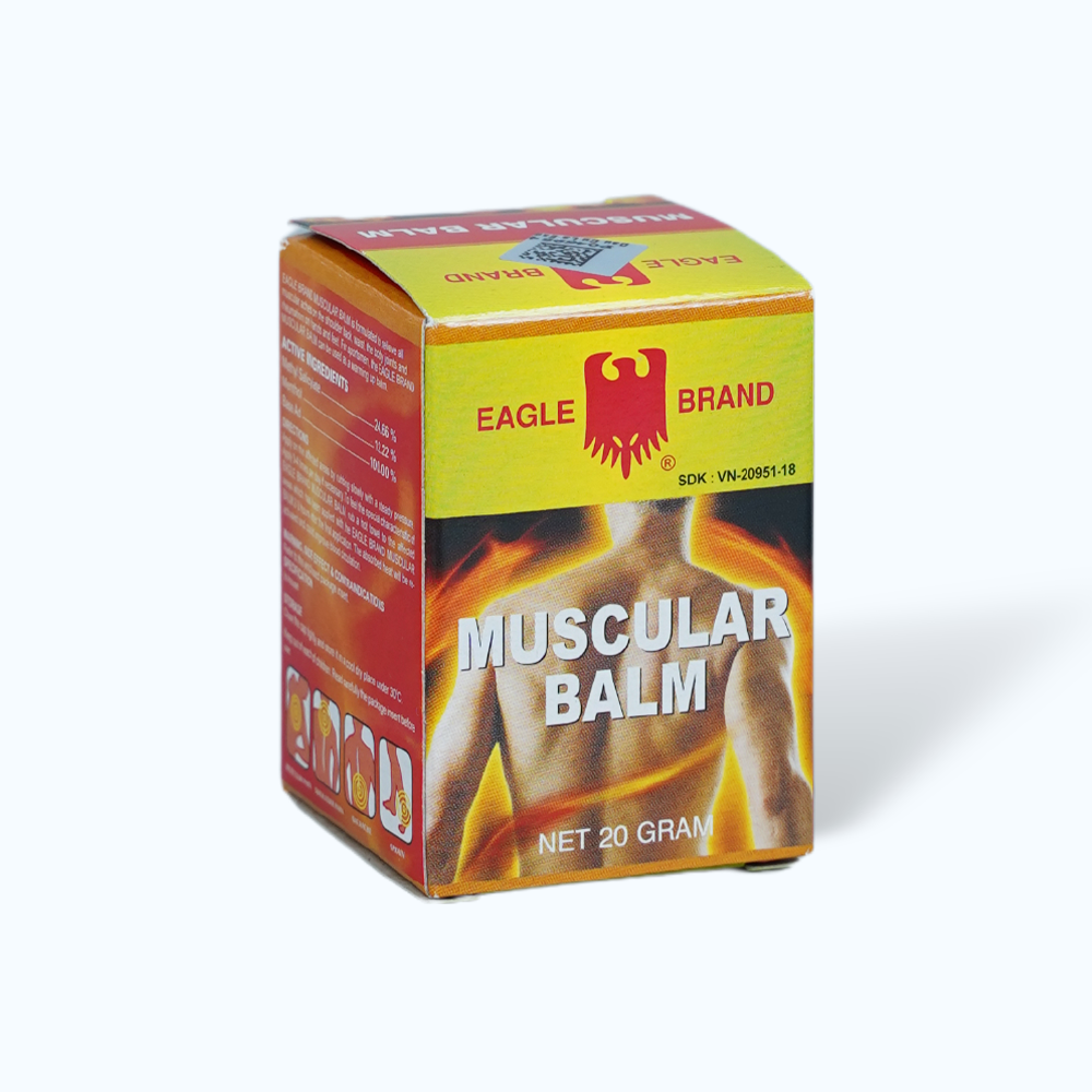 Dầu gió xanh Eagle Brand Yellow Balm làm giảm các cơn đau cơ (hộp 20g)