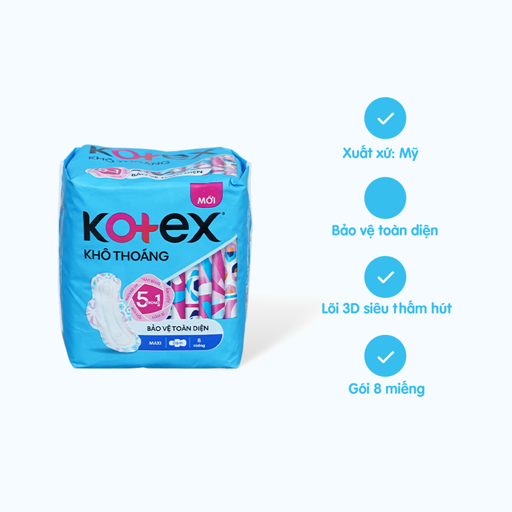 Băng Vệ Sinh KOTEX STYLE Maxi Cánh (Gói 8 miếng)