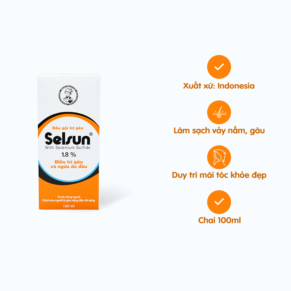 Dầu gội Selsun 1.8% điều trị gàu và ngứa da đầu (chai 100ml)