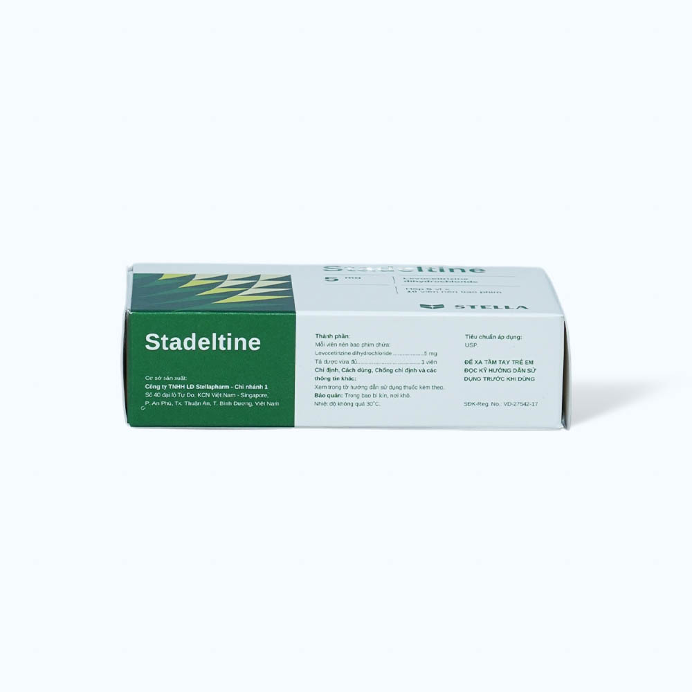 Viên nén Stadeltine Stella 5mg điều trị triệu chứng viêm mũi dị ứng, mày đay (5 vỉ x 10 viên)