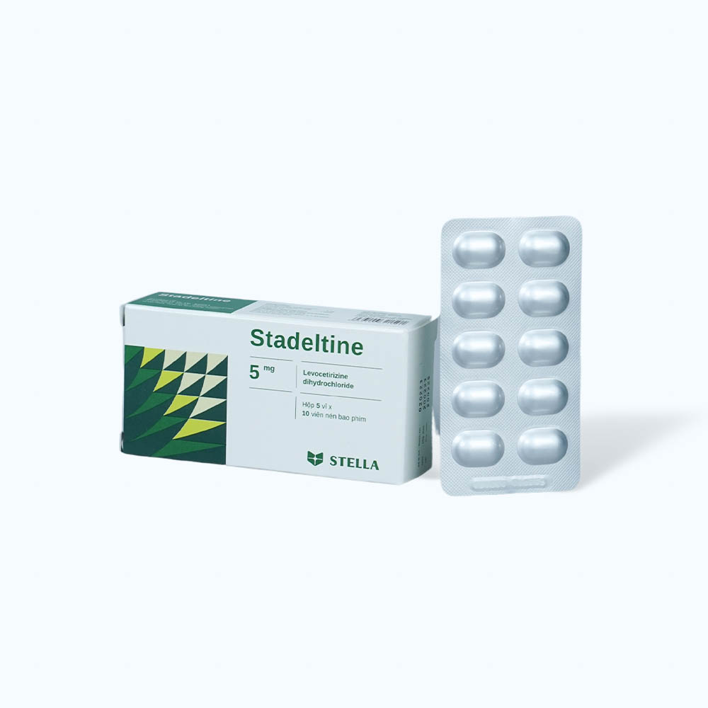 Viên nén Stadeltine Stella 5mg điều trị triệu chứng viêm mũi dị ứng, mày đay (5 vỉ x 10 viên)