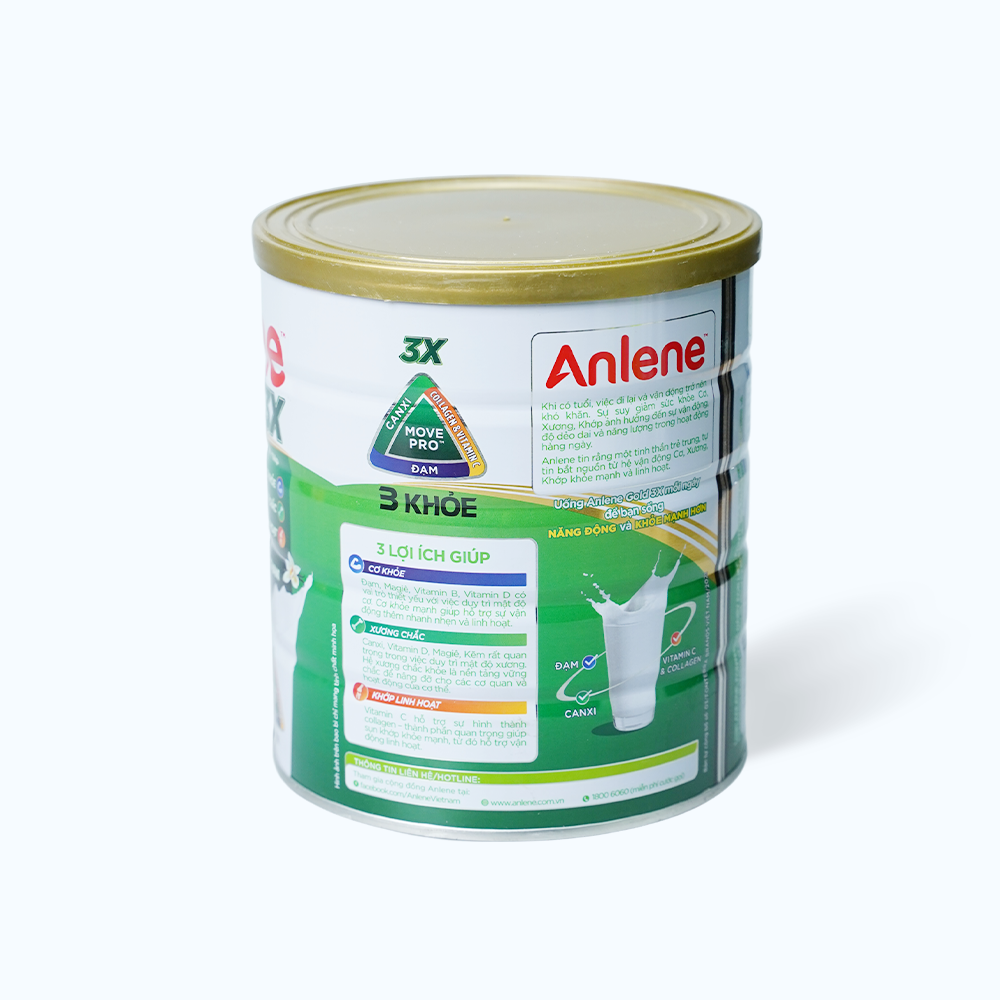 Sữa bột dinh dưỡng ANLENE GOLD 3X tăng cường sức khỏe cơ-xương-khớp cho người trên 40 tuổi ( 800g)