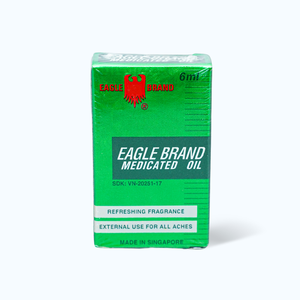 Dầu gió xanh Eagle Brand trị cảm cúm, sổ mũi, nghẹt mũi, chóng mặt, say tàu xe (chai 6ml)