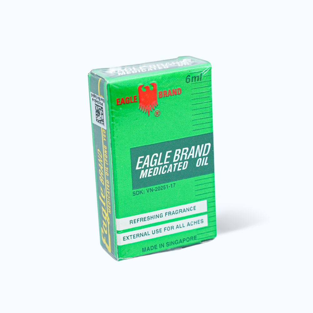 Dầu gió xanh Eagle Brand trị cảm cúm, sổ mũi, nghẹt mũi, chóng mặt, say tàu xe (chai 6ml)