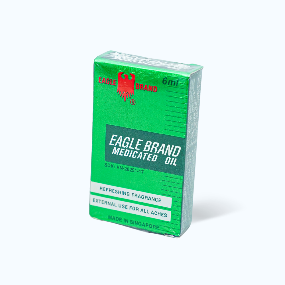 Dầu gió xanh Eagle Brand trị cảm cúm, sổ mũi, nghẹt mũi, chóng mặt, say tàu xe (chai 6ml)