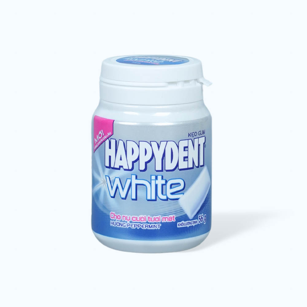 Kẹo gum HAPPYDENT WHITE hương bạc hà (56g)