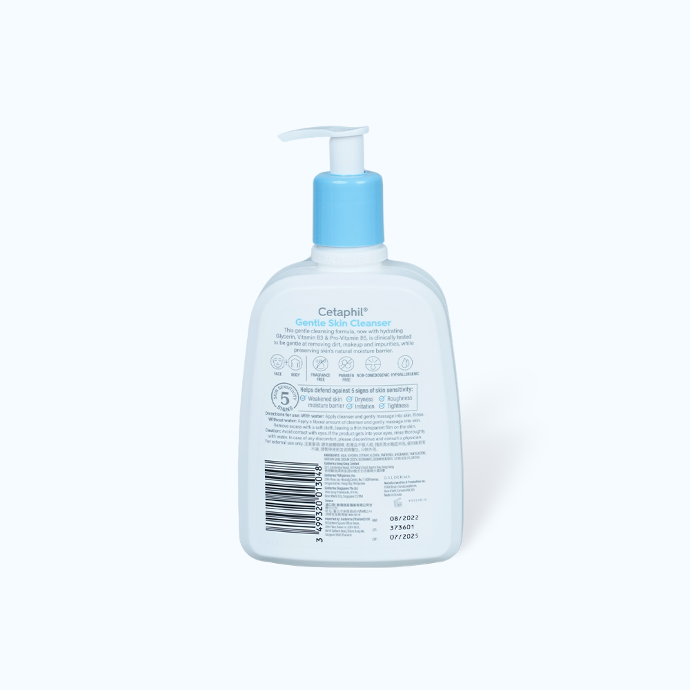 Sữa rửa mặt CETAPHIL Gentle Skin Cleanser giúp làm sạch và làm dịu da  (Chai 500ml)