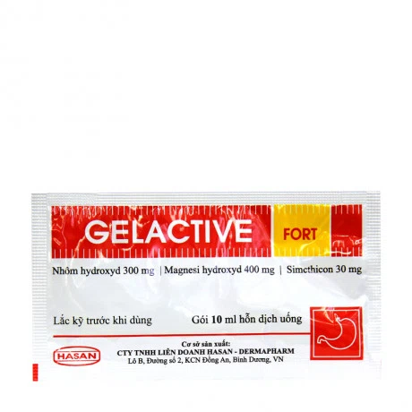 Hỗn dịch uống Gelactive Fort giảm triệu chứng rối loạn tiêu hóa do tăng acid dạ dày (30 gói x 10ml)