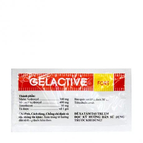 Hỗn dịch uống Gelactive Fort giảm triệu chứng rối loạn tiêu hóa do tăng acid dạ dày (30 gói x 10ml)