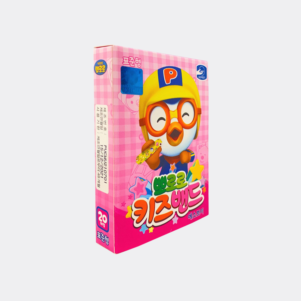 Băng cá nhân trẻ em in hình Pororo KIDS BAND bảo vệ vết thương hở 72mm x 18mm (Hộp 20 miếng)