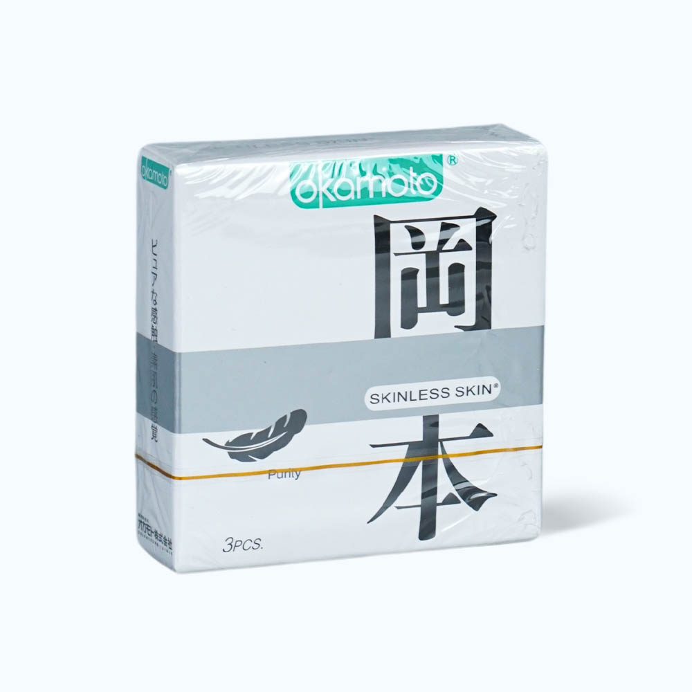 Bao Cao Su OKAMOTO Skinless Skin Purity Không Mùi Tinh Khiết (hộp 3 cái)