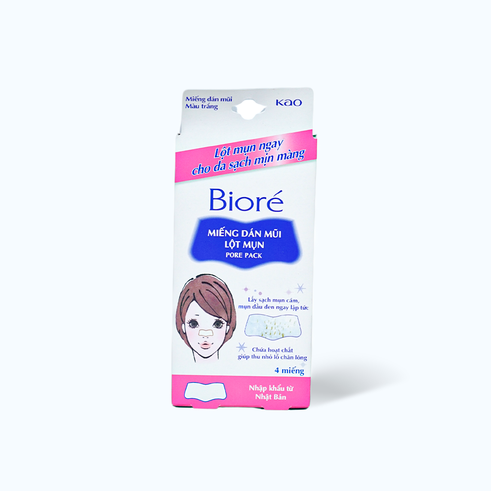 Miếng Dán Mũi Lột Mụn BIORÉ Pore Pack Không Hương (Hộp 4 Miếng)