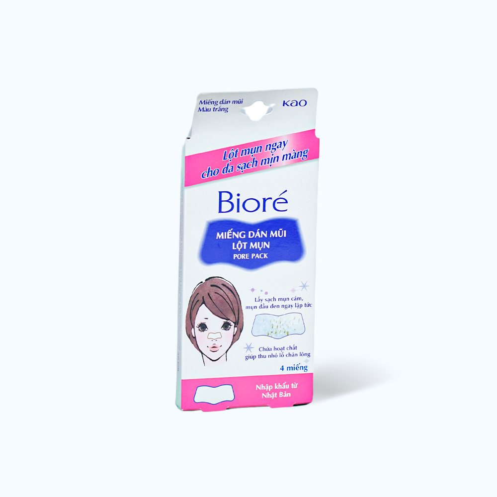 Miếng Dán Mũi Lột Mụn BIORÉ Pore Pack Không Hương (Hộp 4 Miếng)