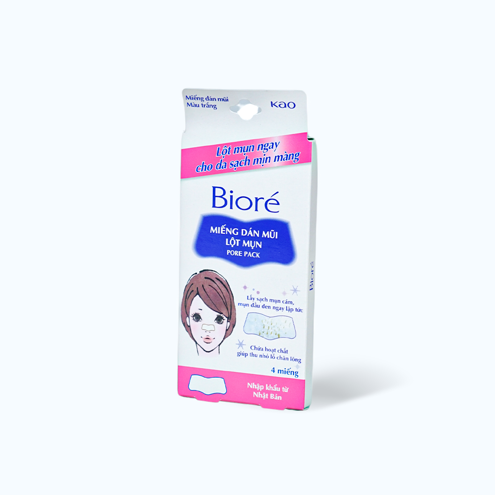 Miếng Dán Mũi Lột Mụn BIORÉ Pore Pack Không Hương (Hộp 4 Miếng)