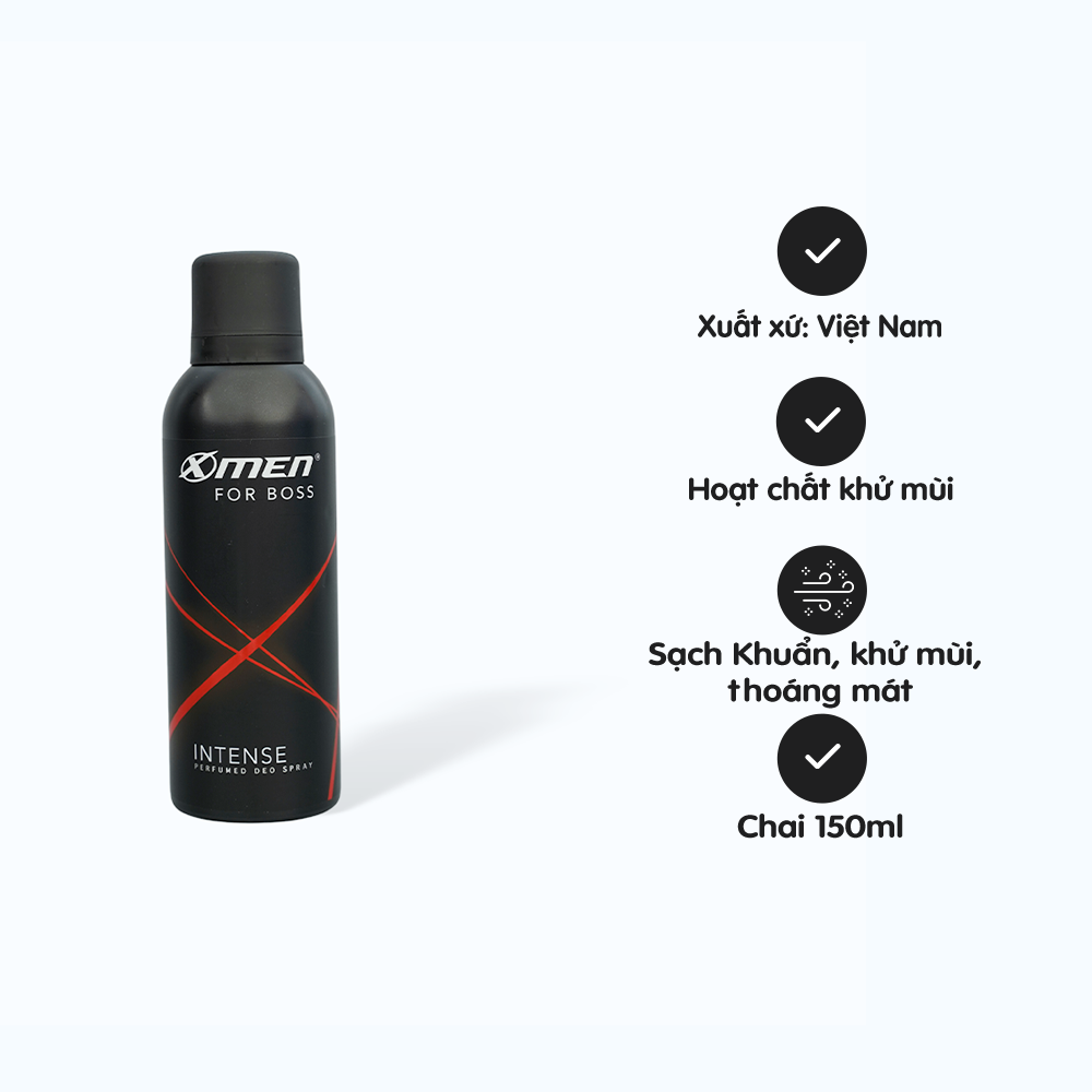 Xịt khử mùi toàn thân X-men For Boss Intense Perfumed Deo Spray (Chai 150ml)