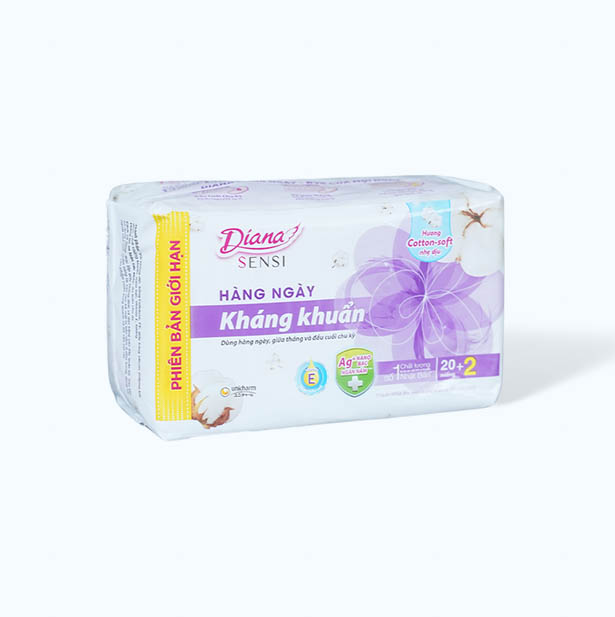 Băng vệ sinh kháng khuẩn hàng ngày Diana Sensi (20 miếng/gói)