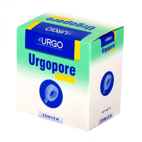 Băng keo y tế giấy URGOPORE dùng cố định băng gạc và các thiết bị y tế 2.5cm x 5m (Hộp 1 Cuộn)