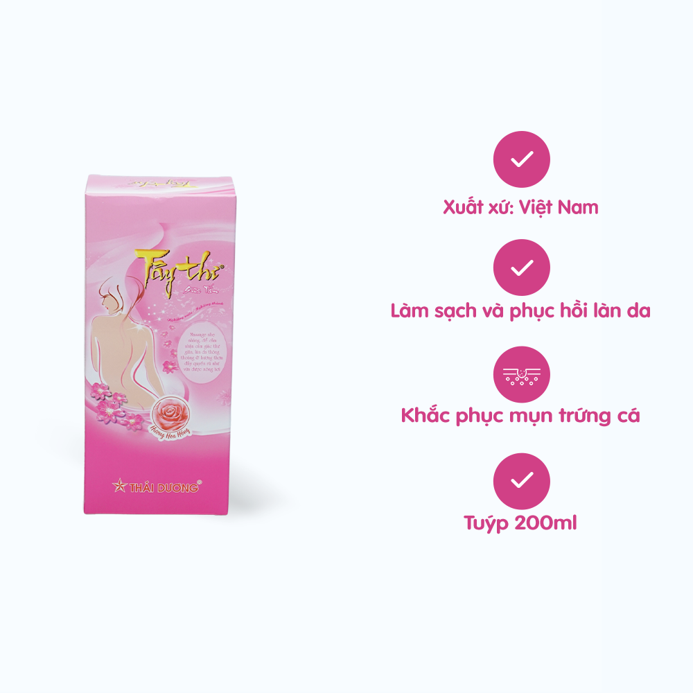 Sữa Tắm TÂY THI Hạn Chế Viêm Lỗ Chân Lông, Viêm Da và Mụn Trứng Cá (tuýp 200ml)