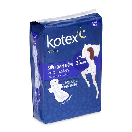 Băng vệ sinh siêu mỏng cánh ban đêm Kotex Style (3 miếng/gói)