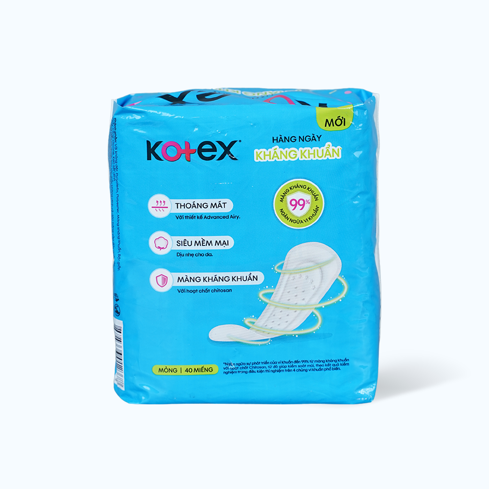 Băng vệ sinh hằng ngày Kotex (40 miếng/gói)