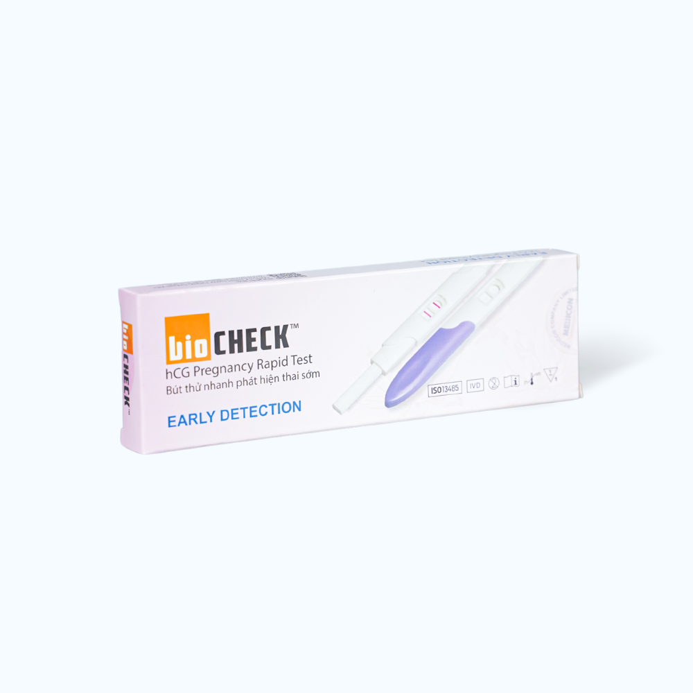 Bút thử thai sớm Early Detection BIOCHECK với ngưỡng phát hiện 25mIU/mL (1 cái)