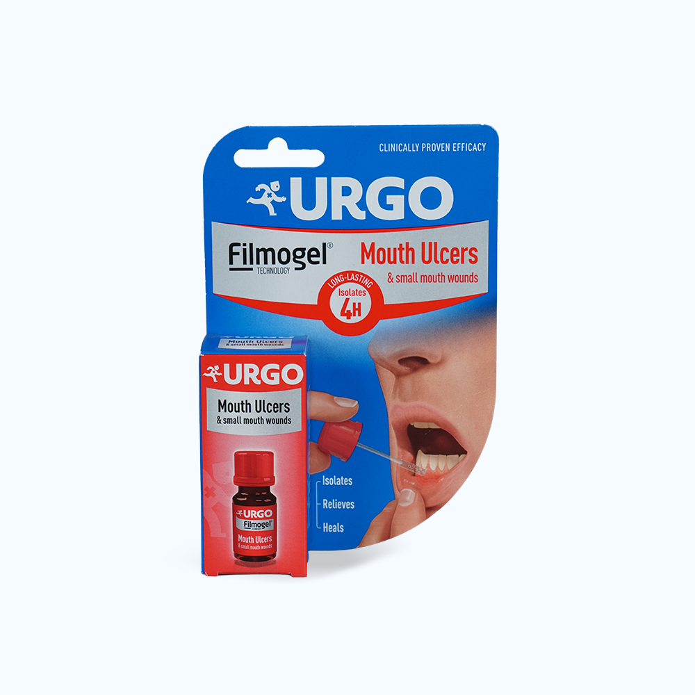Gel bôi URGO Mouth Ulcers hỗ trợ điều trị nhiệt miệng và vết thương nhỏ trong khoang miệng (Hộp 6ml)
