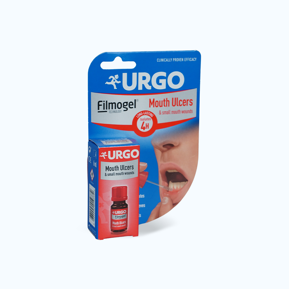 Gel bôi URGO Mouth Ulcers hỗ trợ điều trị nhiệt miệng và vết thương nhỏ trong khoang miệng (Hộp 6ml)