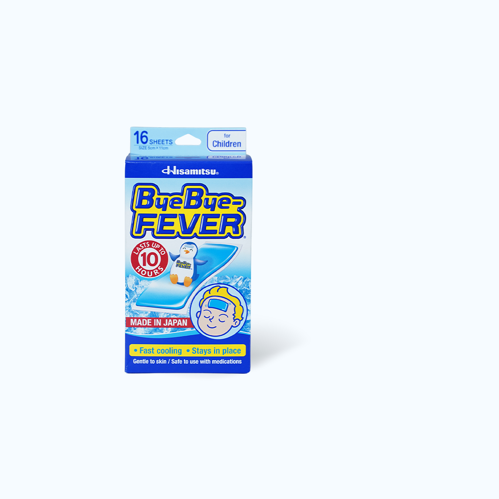 Miếng dán giảm sốt, hạ nhiệt nhanh Hisamitsu Bye Bye Fever (Gói 2 miếng)