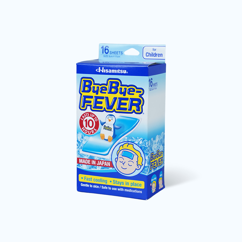 Miếng dán giảm sốt, hạ nhiệt nhanh Hisamitsu Bye Bye Fever (Gói 2 miếng)