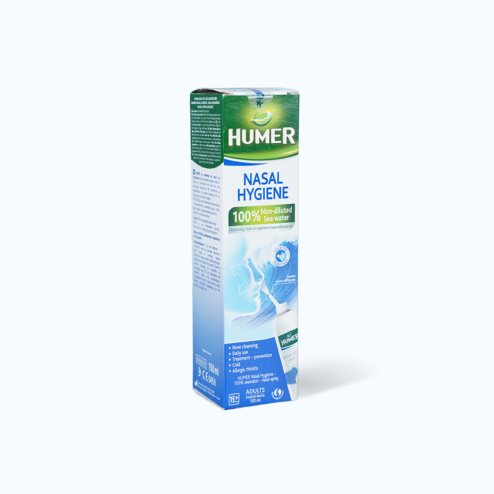 Dung dịch xịt mũi người lớn HUMER Nasal Hygiene Adulte giúp vệ sinh mũi xoang (150ml)