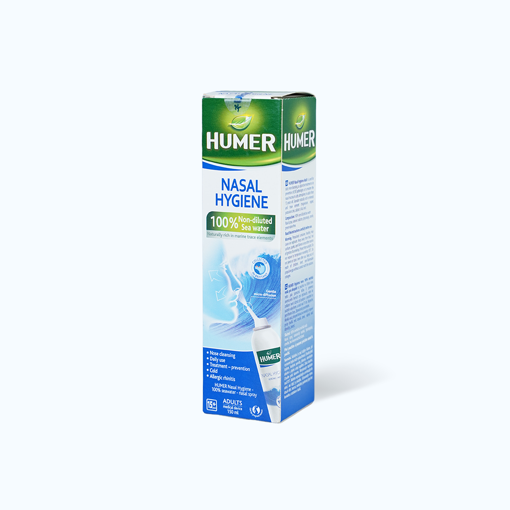 Dung dịch xịt mũi người lớn HUMER Nasal Hygiene Adulte giúp vệ sinh mũi xoang (150ml)