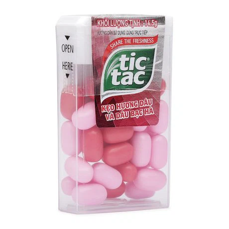 Kẹo ngậm TIC TAC bạc hà hương dâu hủ (14.5g)