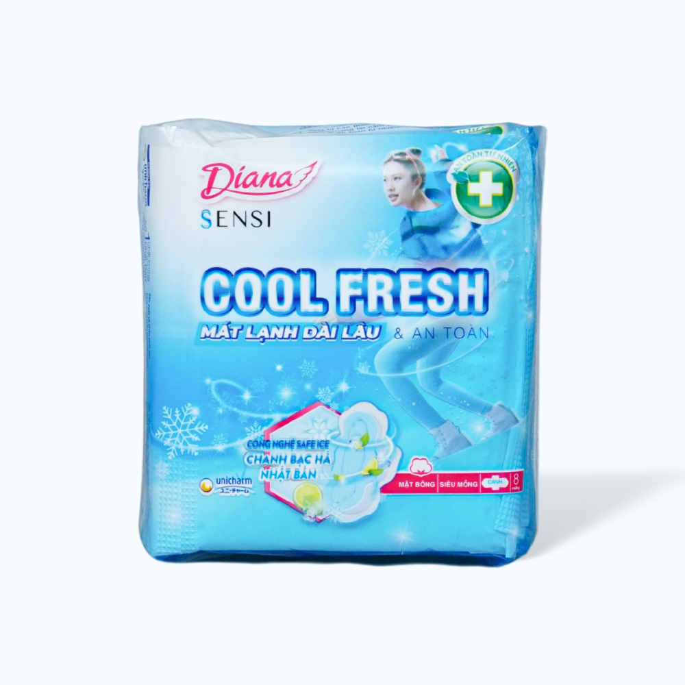 Băng vệ sinh siêu mỏng cánh mát lạnh Diana Sensi Cool Fresh (8 miếng/gói)