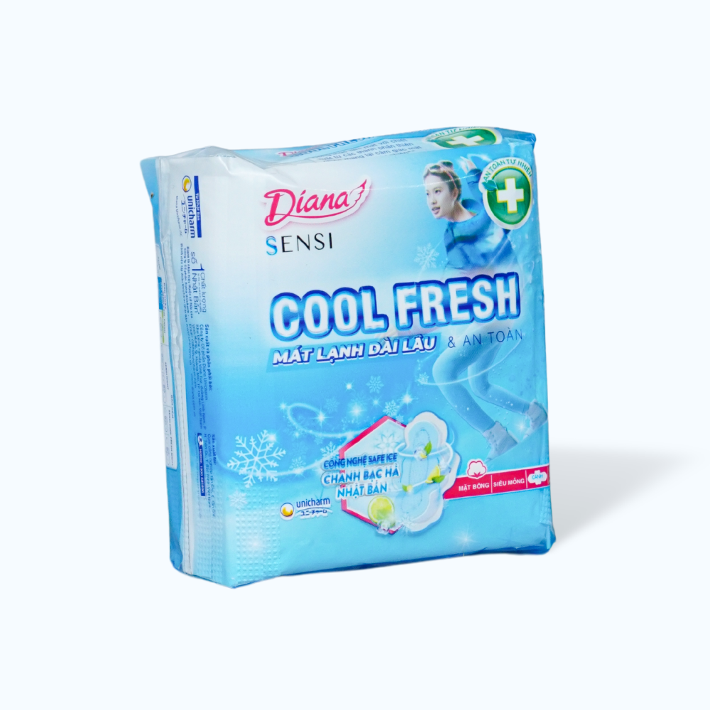 Băng vệ sinh siêu mỏng cánh mát lạnh Diana Sensi Cool Fresh (8 miếng/gói)