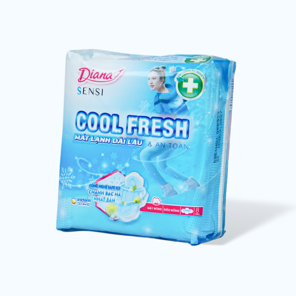 Băng vệ sinh siêu mỏng cánh mát lạnh Diana Sensi Cool Fresh (8 miếng/gói)