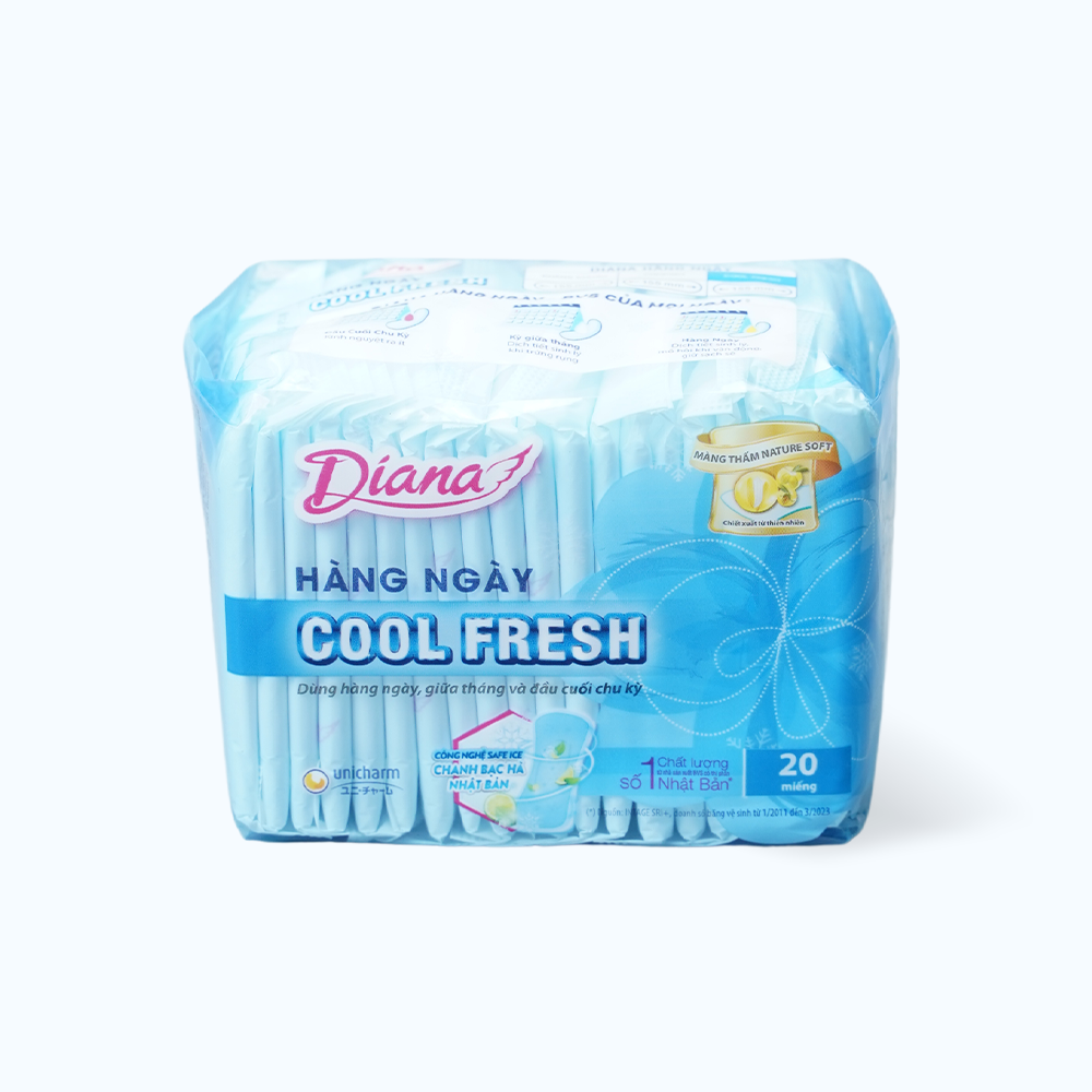 Băng vệ sinh siêu mát lạnh hàng ngày Diana Sensi Cool Fresh (20 miếng/gói)