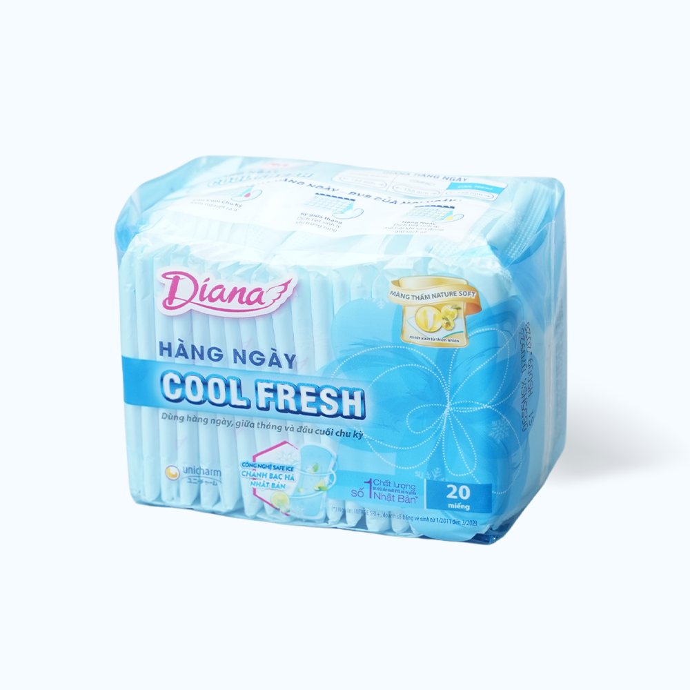 Băng vệ sinh siêu mát lạnh hàng ngày Diana Sensi Cool Fresh (20 miếng/gói)